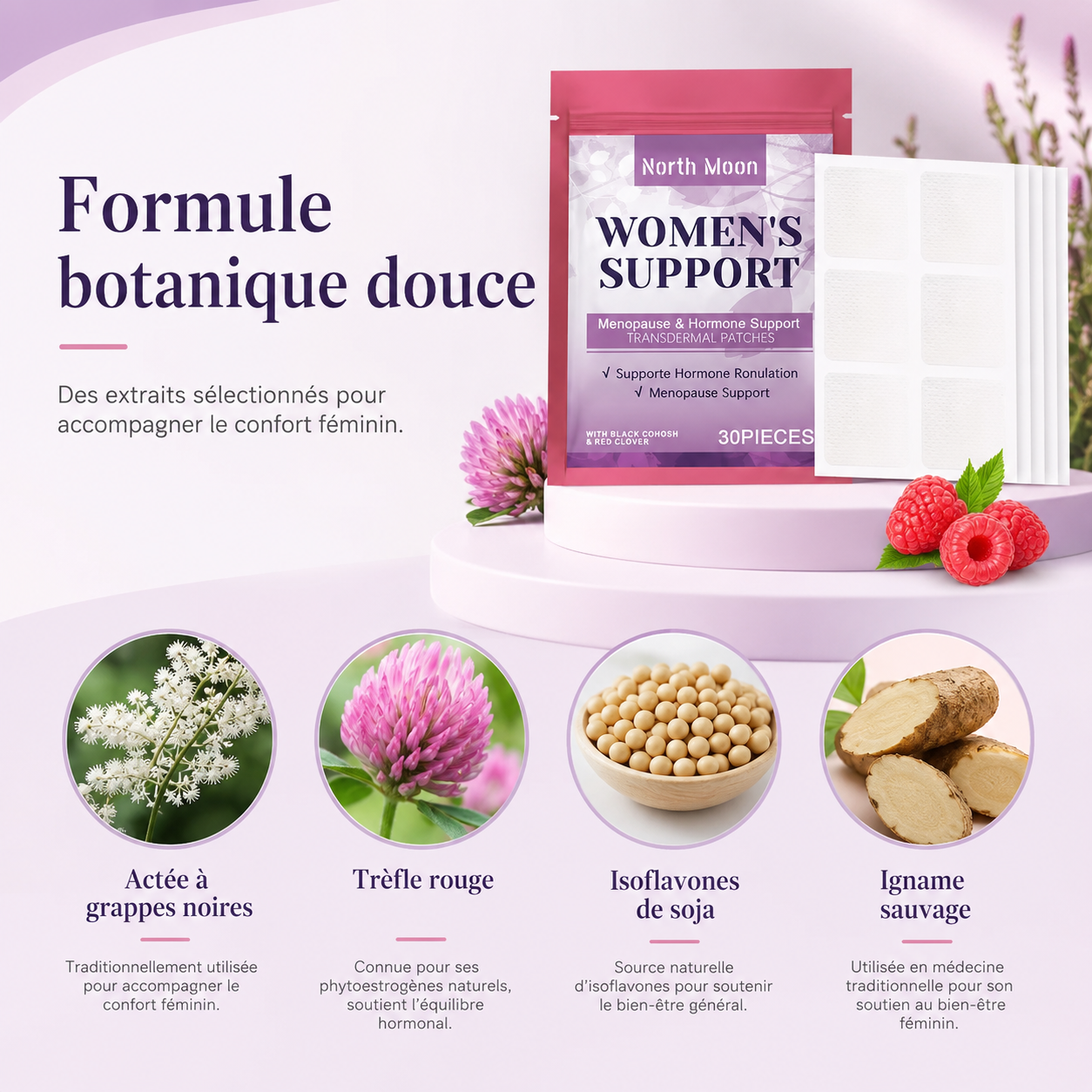 Patchs de confort ventre pour femmes - règles douloureuses & ménopause x30