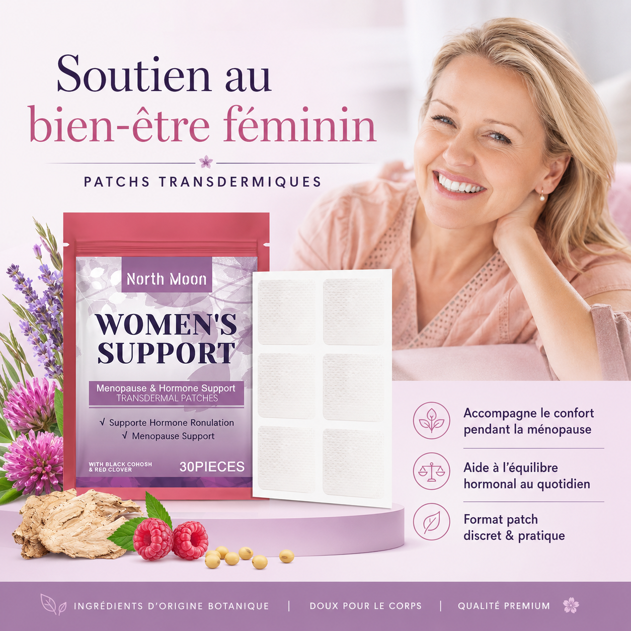 Patchs de confort ventre pour femmes - règles douloureuses & ménopause x30