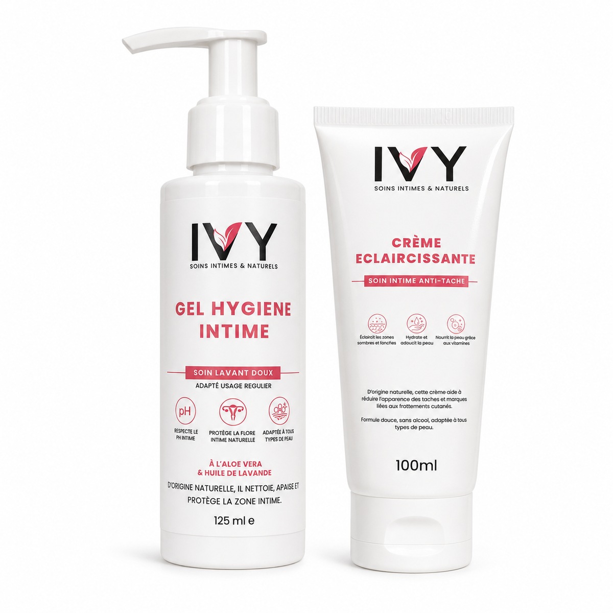 Duo Hygiène Intime IVY™ : Gel intime & Crème éclaircissante